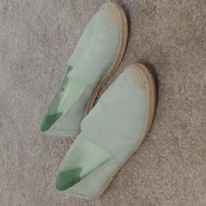 Toms Pismo Suede Espadrille Mint Green 8.5